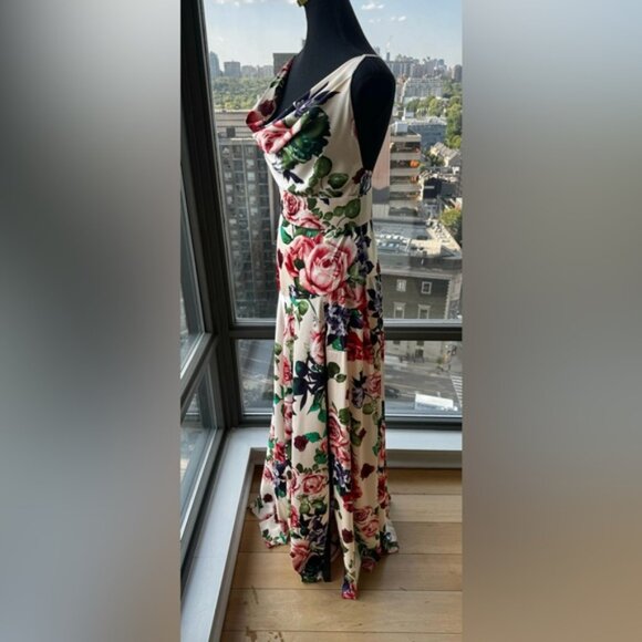 🆕 BRONX & BANCO 🧿 NWOT Leo Floral Print Maxi Gown - Size L / US 8 - Picture 8 of 16